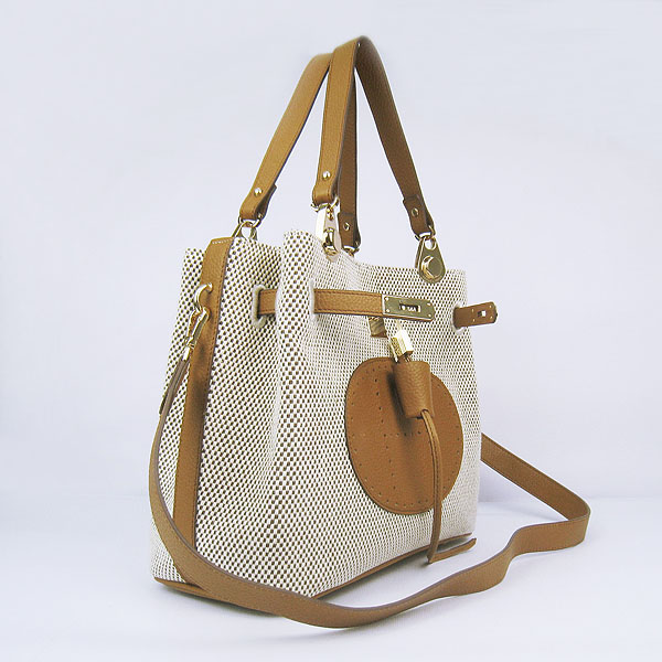 Fake Hermes New Arrival Double-duty handbag Light Coffee 60668 - Click Image to Close